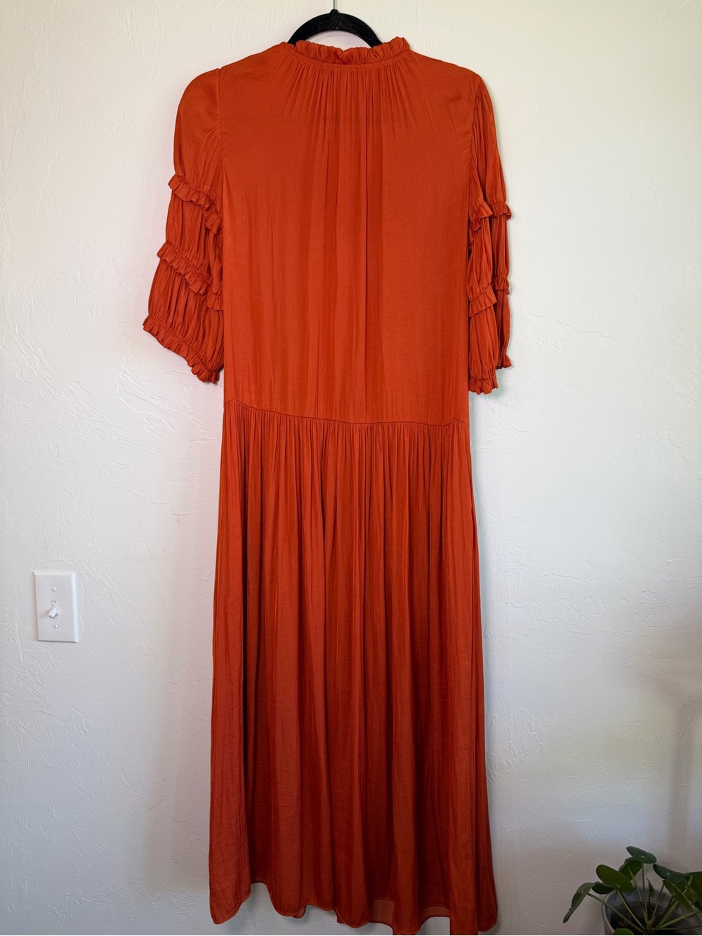 Rebecca Taylor drop waist ruffle sleeve midi dress size xs - Picture 8 of 9